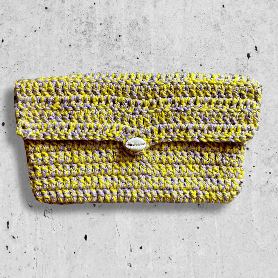 Pochette Cauri jaune/violette