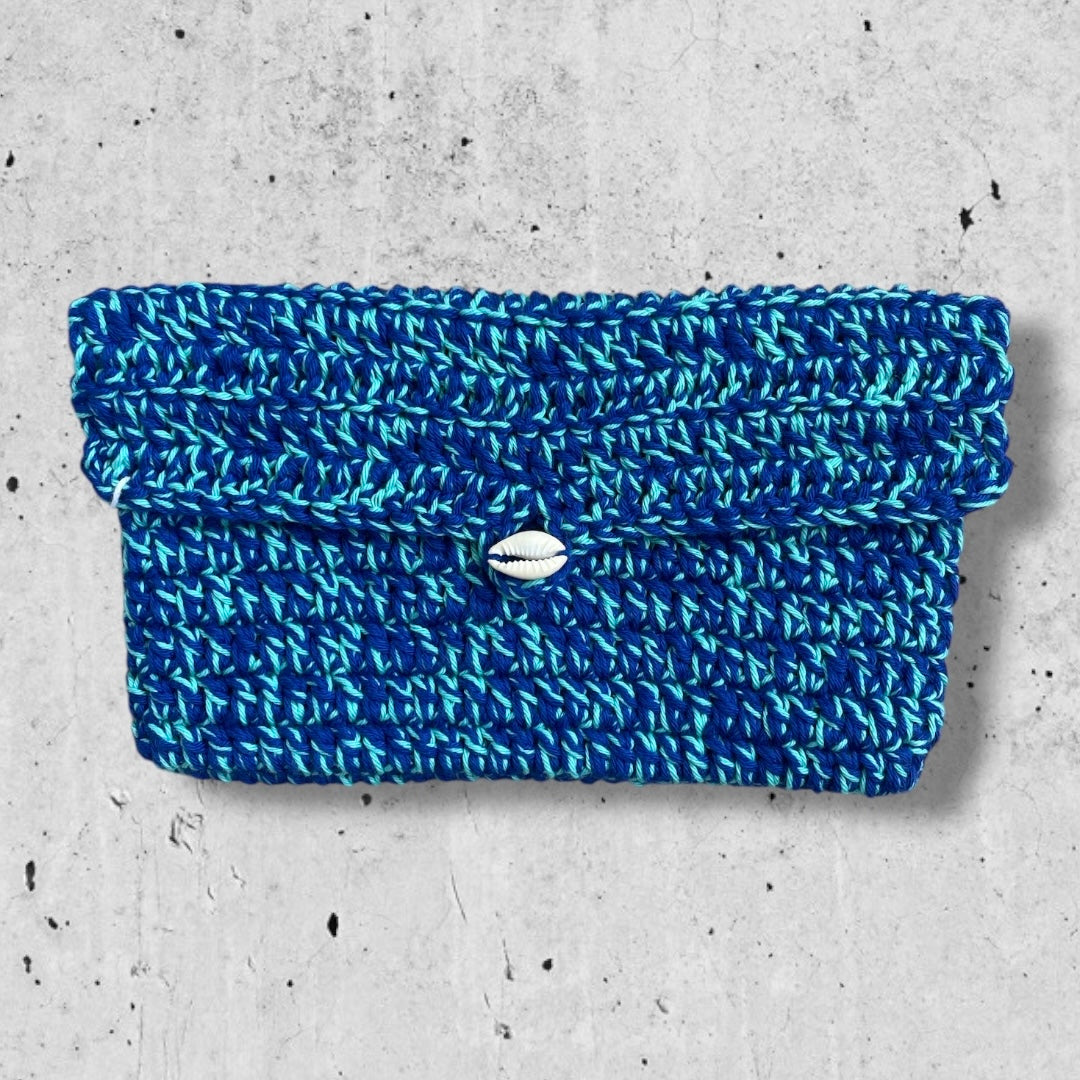 Pochette Cauri bleue