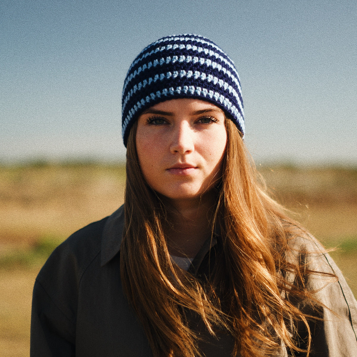 Le Bonnet rayé - Bleu