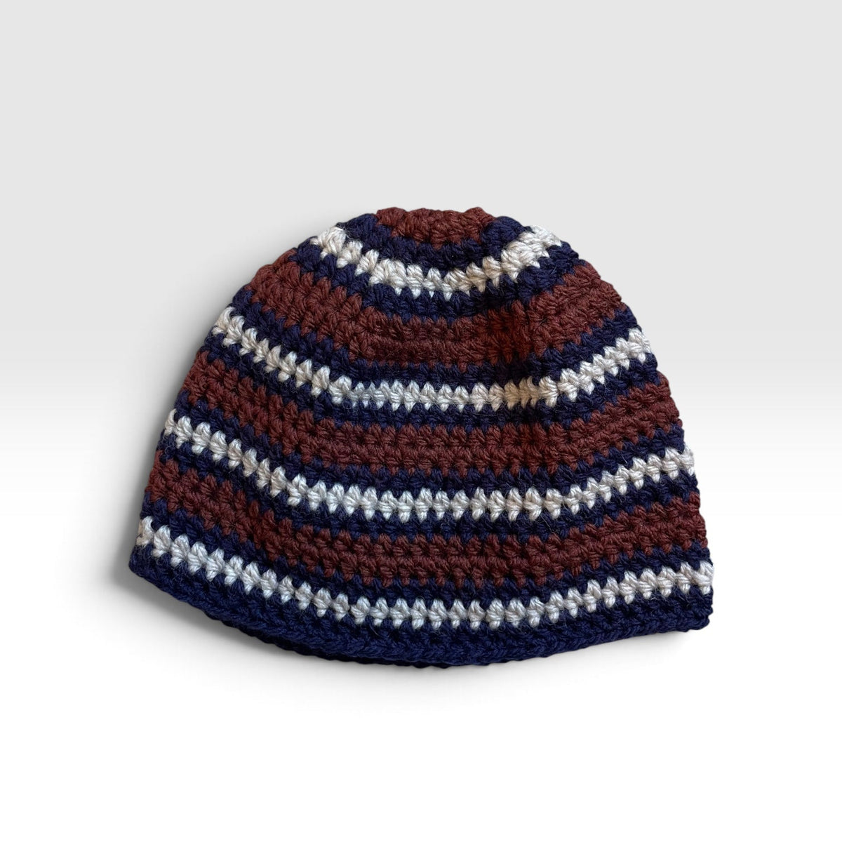Le Bonnet rayé - Bleu/marron/gris