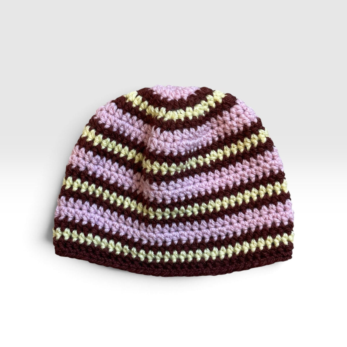 Le Bonnet rayé - Rose/jaune/marron